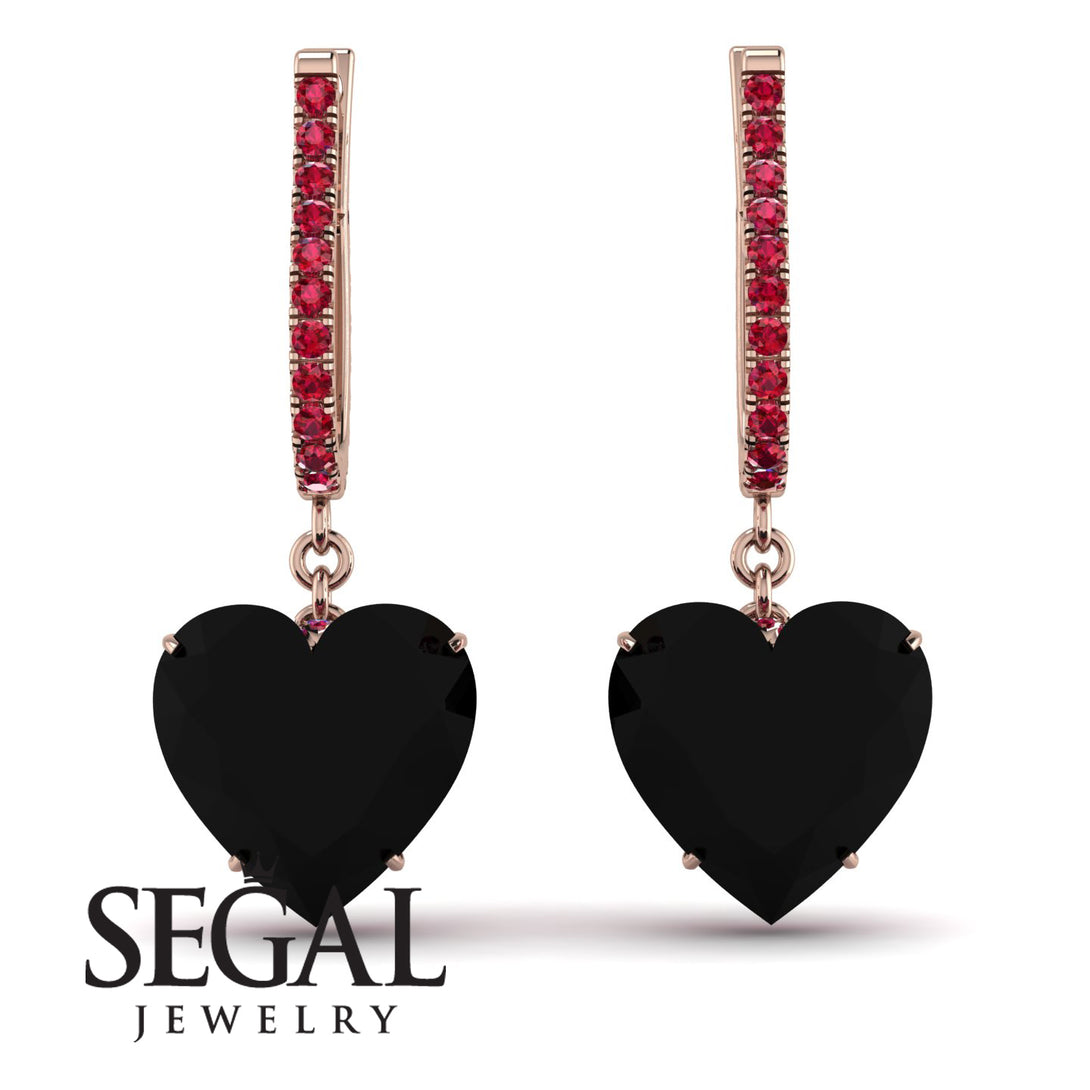 Heart Black Diamond Earrings - Noelle No. 53